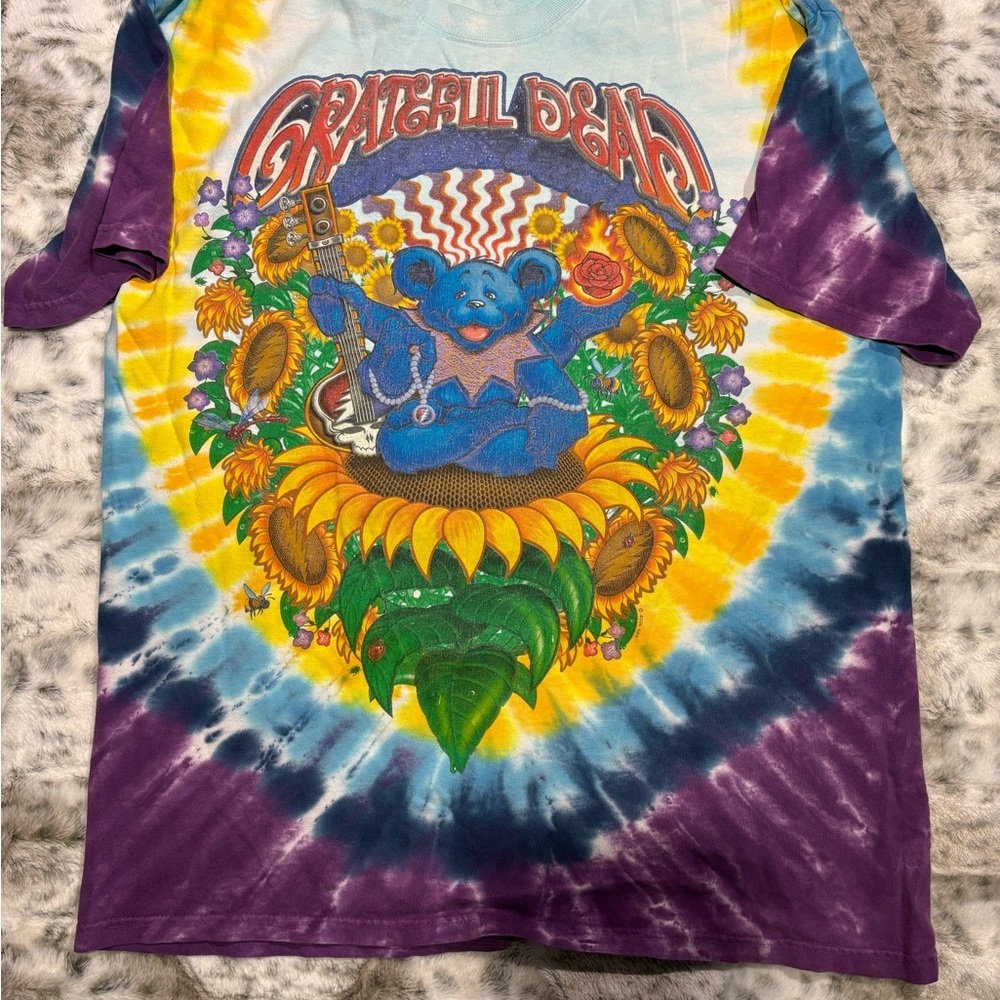 Grateful Dead Inspiration Bear Tye-Dye T-Shirt Size L Deadhead hippie Peace 60’s